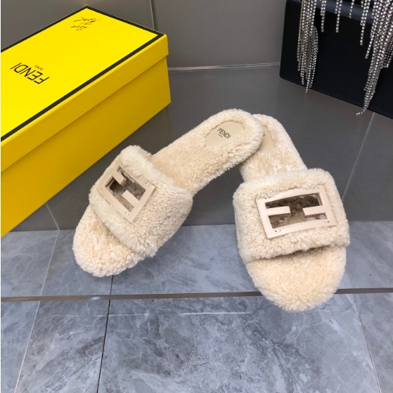 Fendi-Sheep Curly Hair Slippers