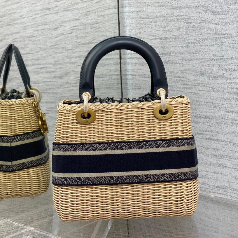 Dior-Wicker Willow bamboo woven large bag