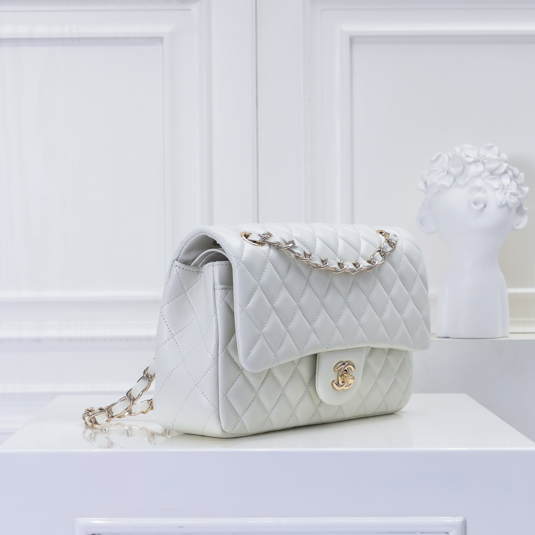 CHANEL -  Classic Flap CF Sheepskin Flap Crossbody Shoulder Bag