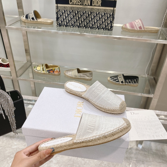 Dior-Three Dimensional Embroidery Woven Fisherman's Shoes