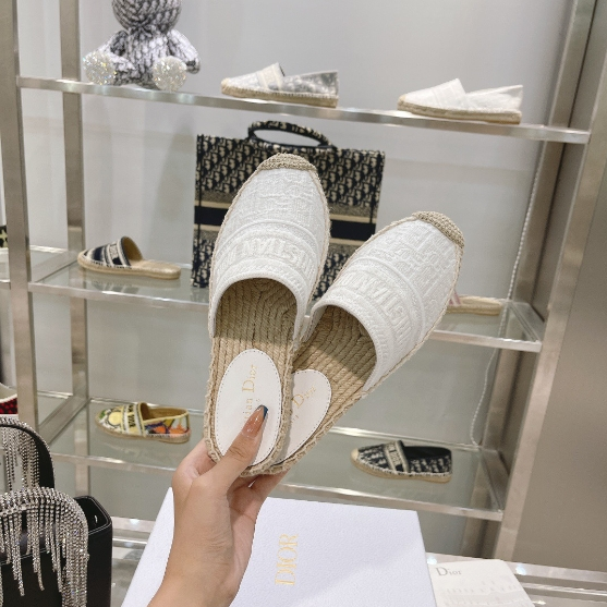 Dior-Three Dimensional Embroidery Woven Fisherman's Shoes