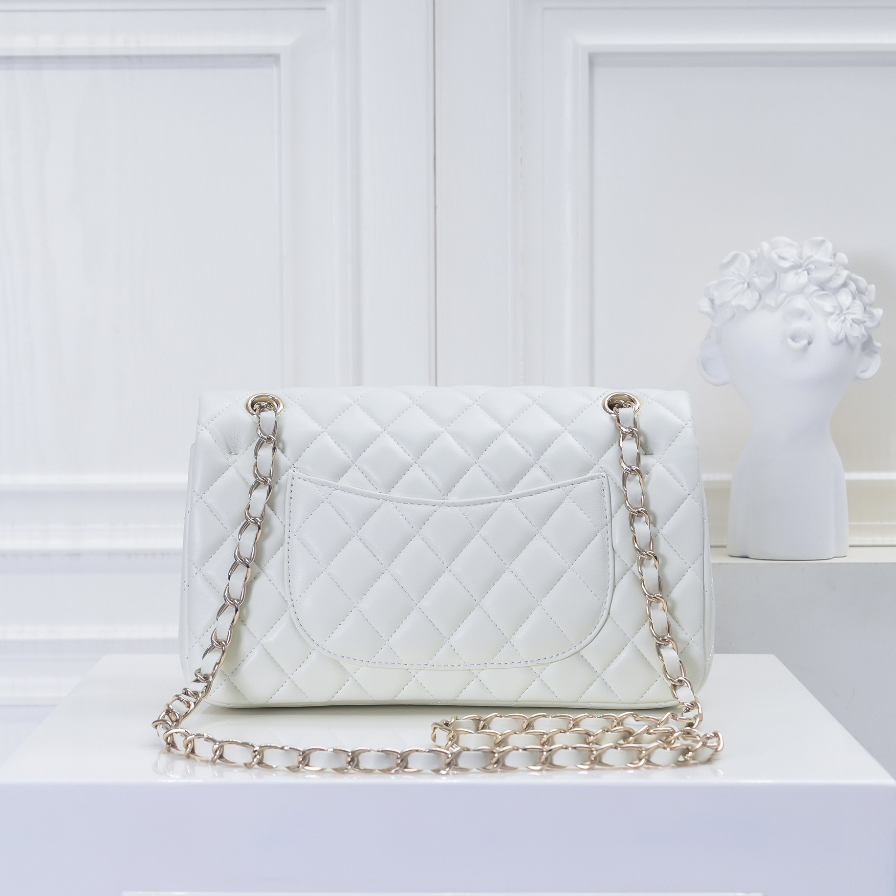 CHANEL -  Classic Flap CF Sheepskin Flap Crossbody Shoulder Bag