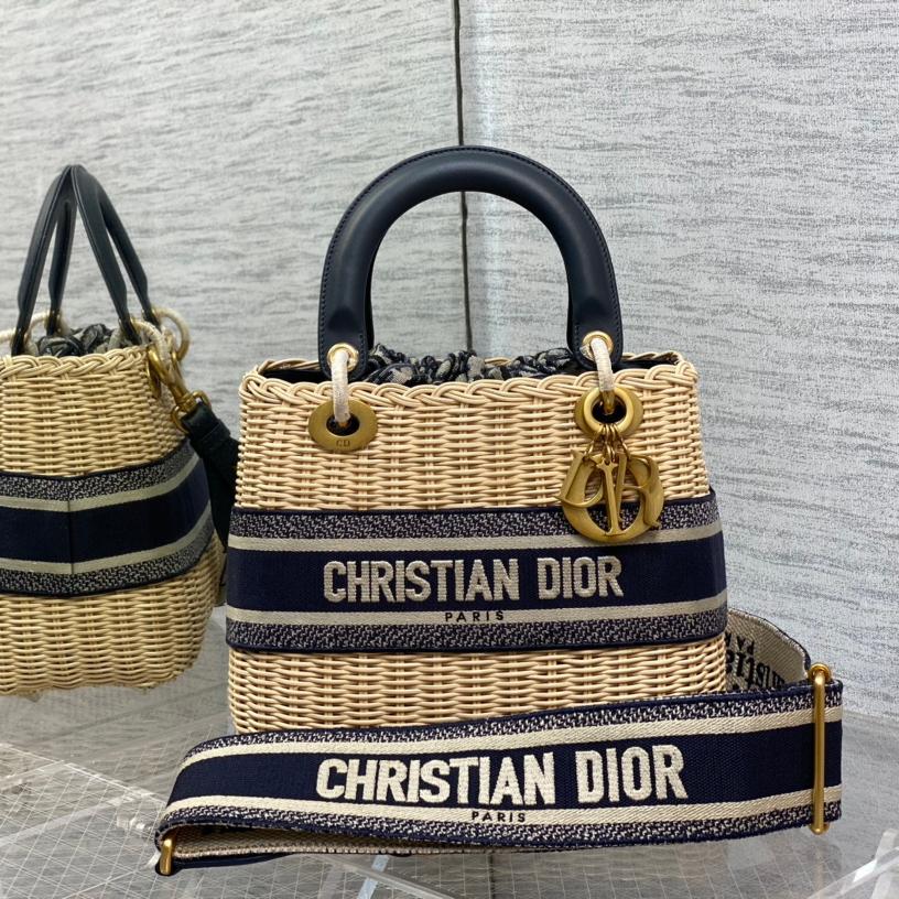 Dior-Wicker Willow bamboo woven large bag