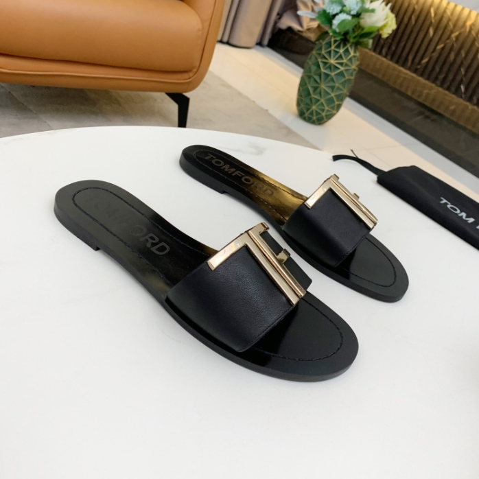 Tomford-Flat bottomed lazy slippers