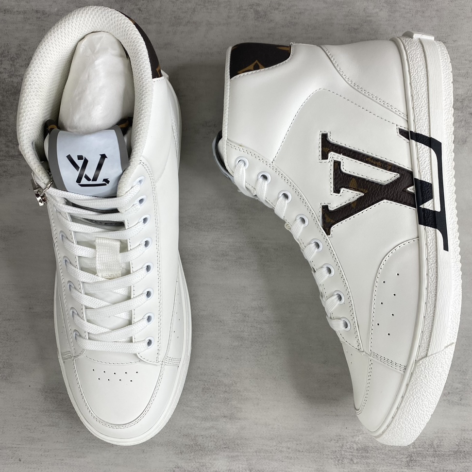 LV - Charlie Round Toe Lace Up High Top Board Shoes