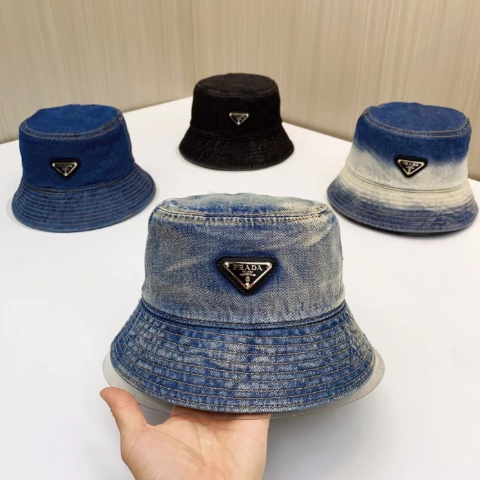 Prada-Classic Denim Fisherman Hat