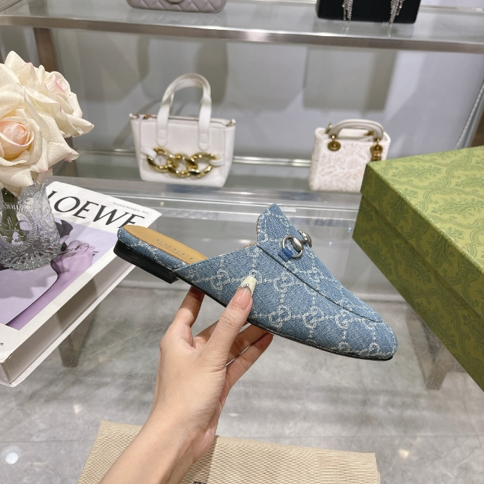 Gucci-Loafer Shoe Toe Cap Half Slipper