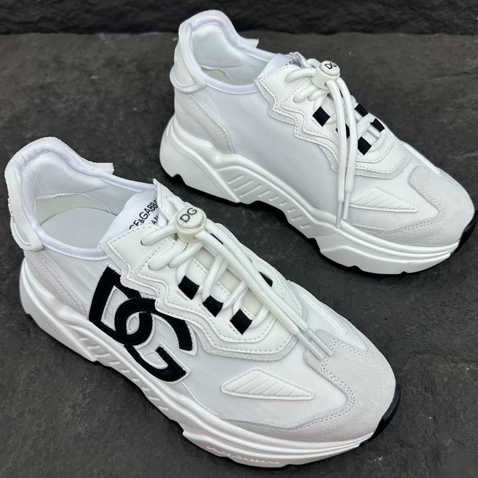 DOLCE & GABBANA - daymaster fabric Leather Sneakers