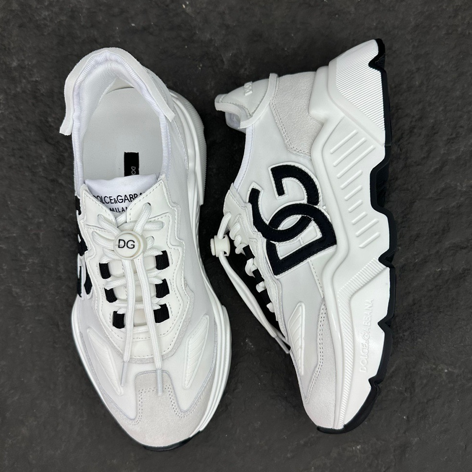 DOLCE & GABBANA - daymaster fabric Leather Sneakers