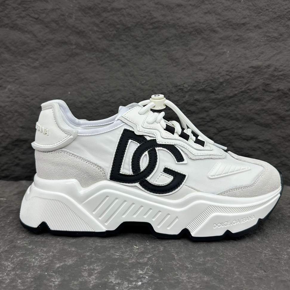 DOLCE & GABBANA - daymaster fabric Leather Sneakers