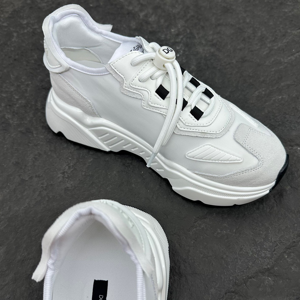 DOLCE & GABBANA - daymaster fabric Leather Sneakers