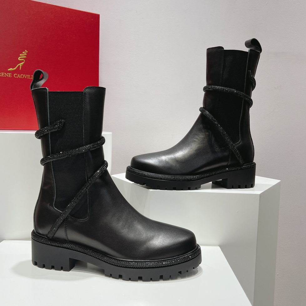 RENE CAOVILLA- Leather Chelsea Boots