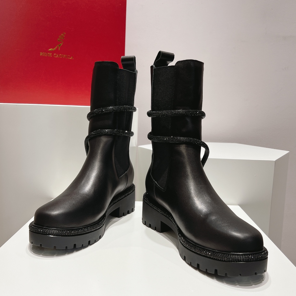 RENE CAOVILLA- Leather Chelsea Boots