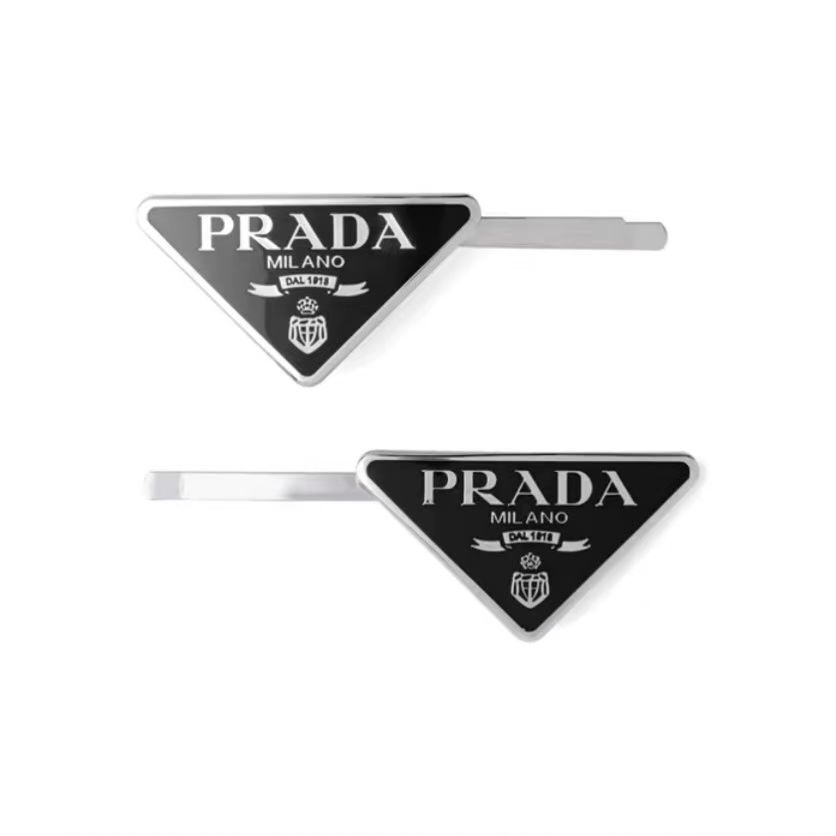 PRADA - Triangle Logo Hair Clip
