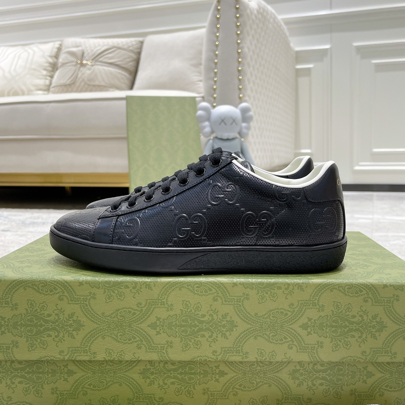 GUCCI - ACE GG Embossed Print Sneakers