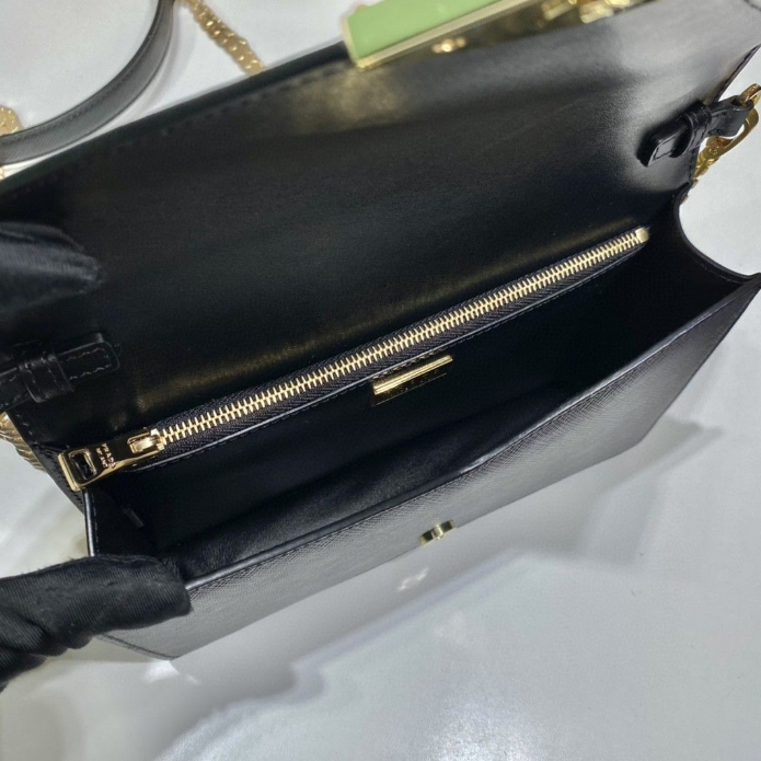 Prada-Chain Flip Shoulder Letter Package
