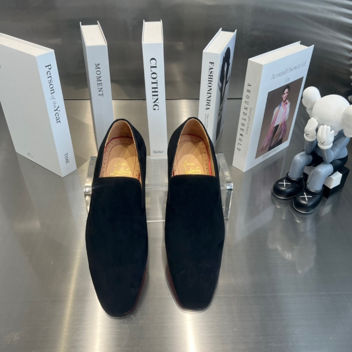 Christian Lubotin-Black Velvet Loafers