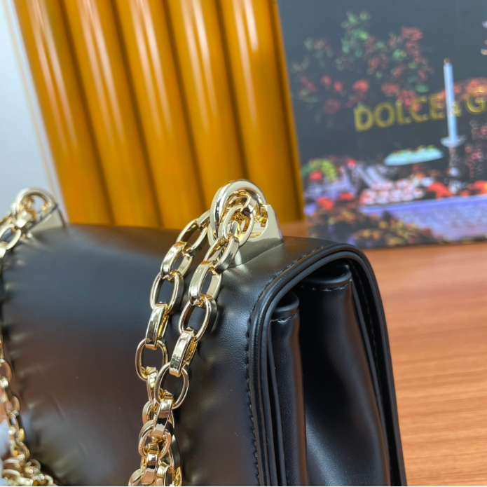 Dolce Gabbana-Real gold logo crossbody bag
