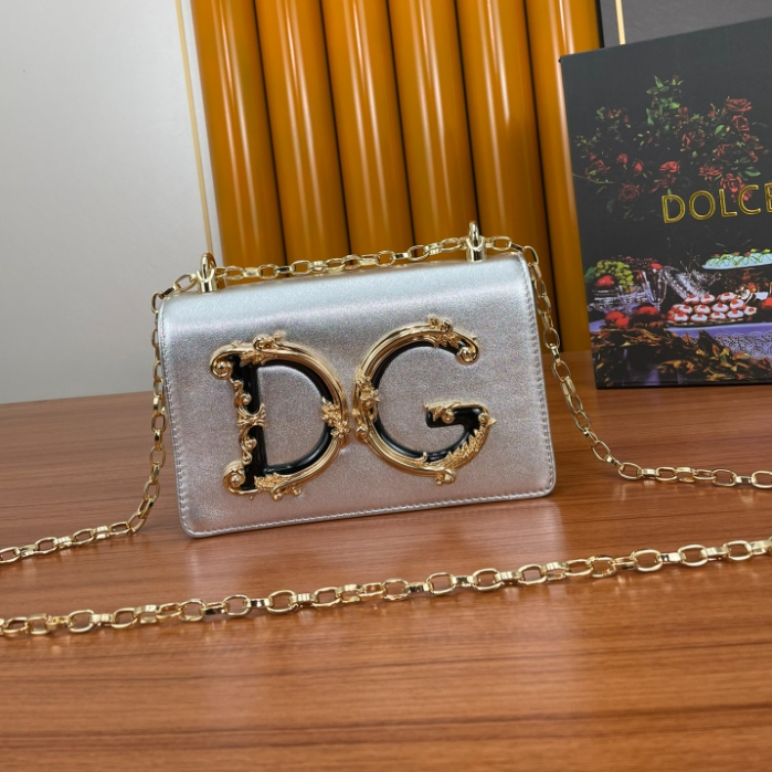 Dolce Gabbana-Real gold logo crossbody bag