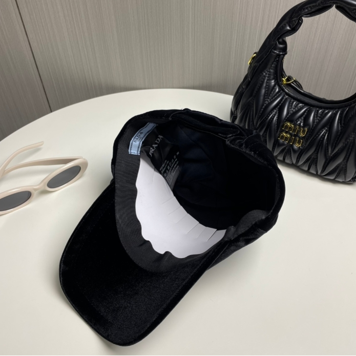 Prada-Velvet Baseball Cap
