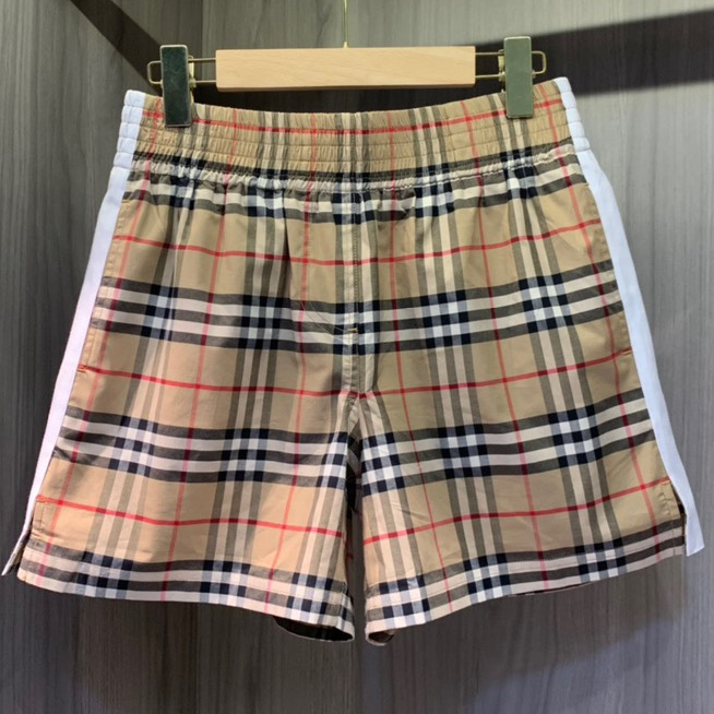 Burberry - Check Print Loose Elastic Waist Straight Cut Shorts