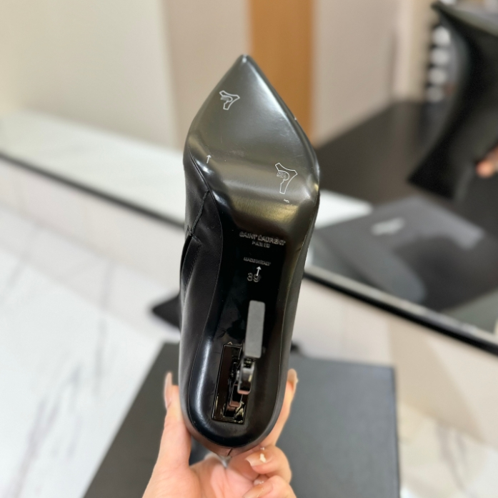 YSL-Letter High Heeled Short Boots