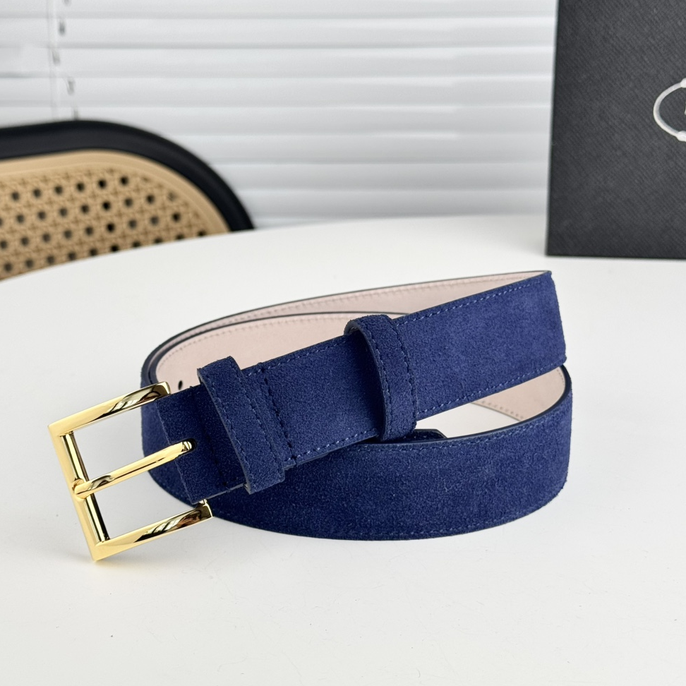 PRADA - Suede Leather Waist Belt