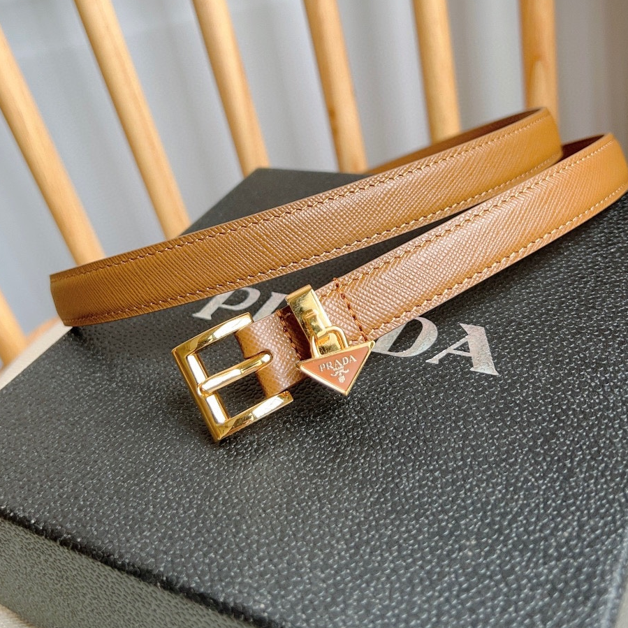 PRADA - Triangle Metal Micro Label Women's Belt