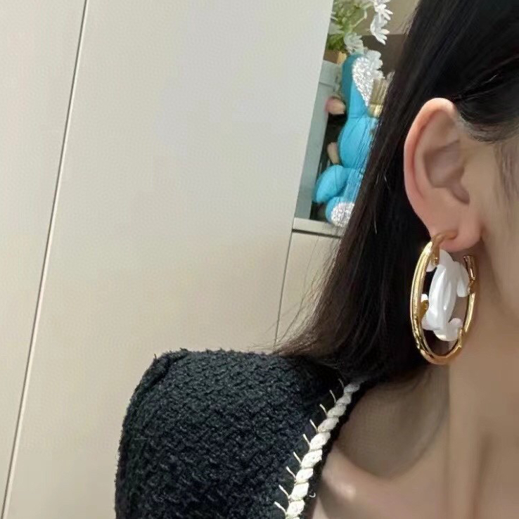 CHANEL - Logo Letter Ring Earrings