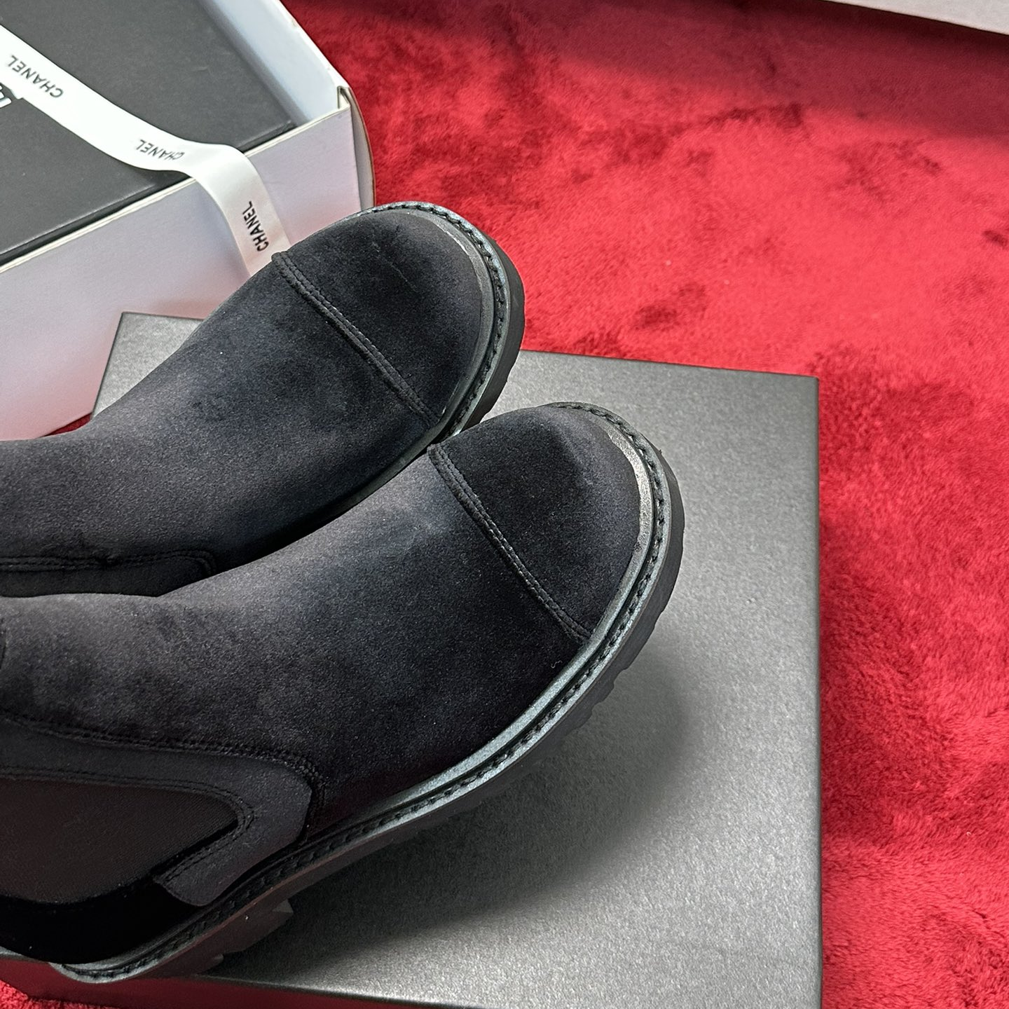 Chanel - Lambskin Platform Ankle Boots