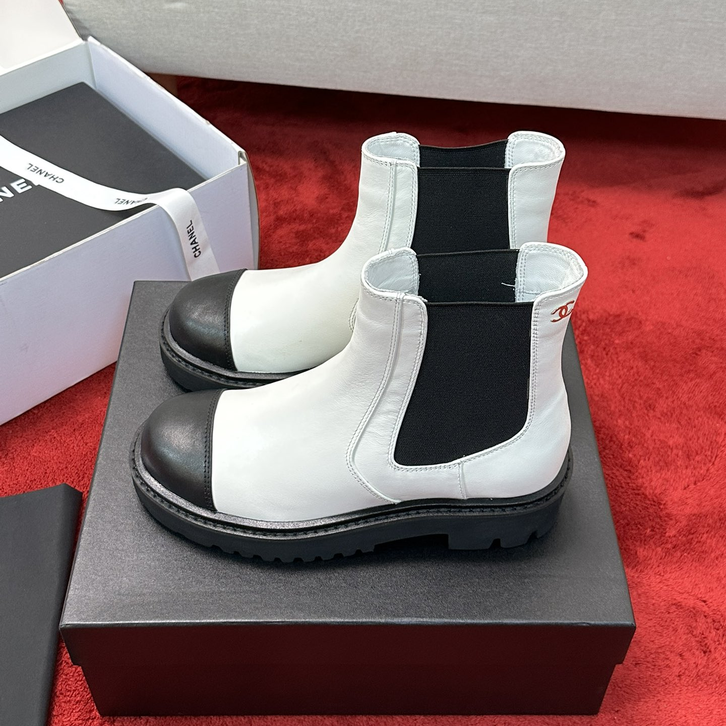 Chanel - Lambskin Platform Ankle Boots