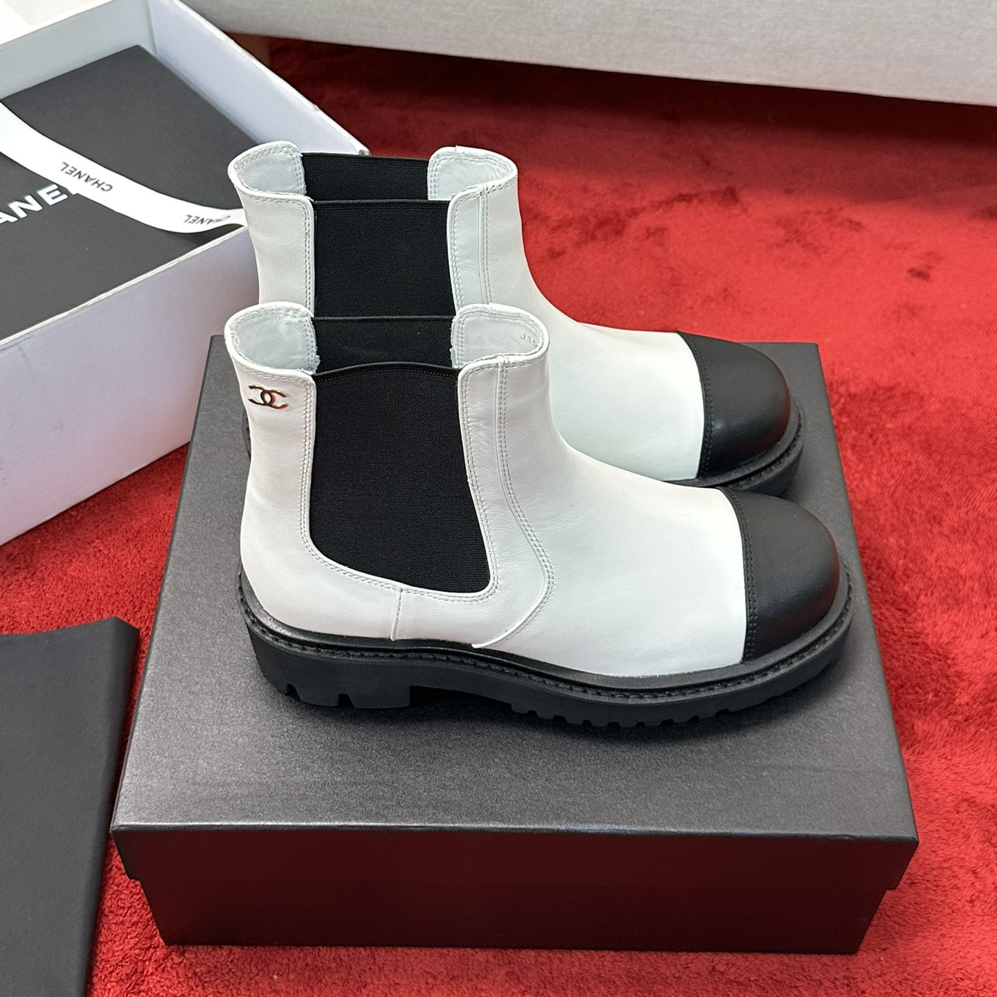 Chanel - Lambskin Platform Ankle Boots