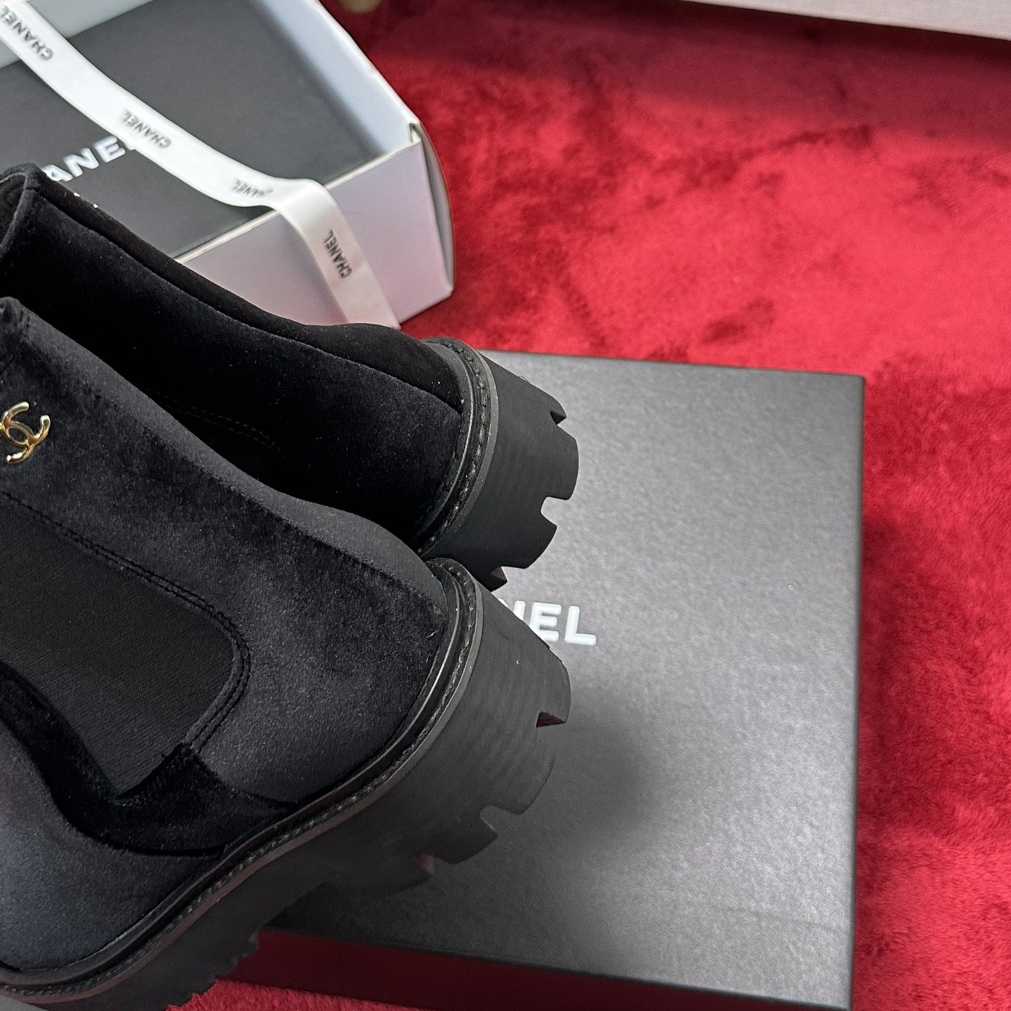 Chanel - Lambskin Platform Ankle Boots