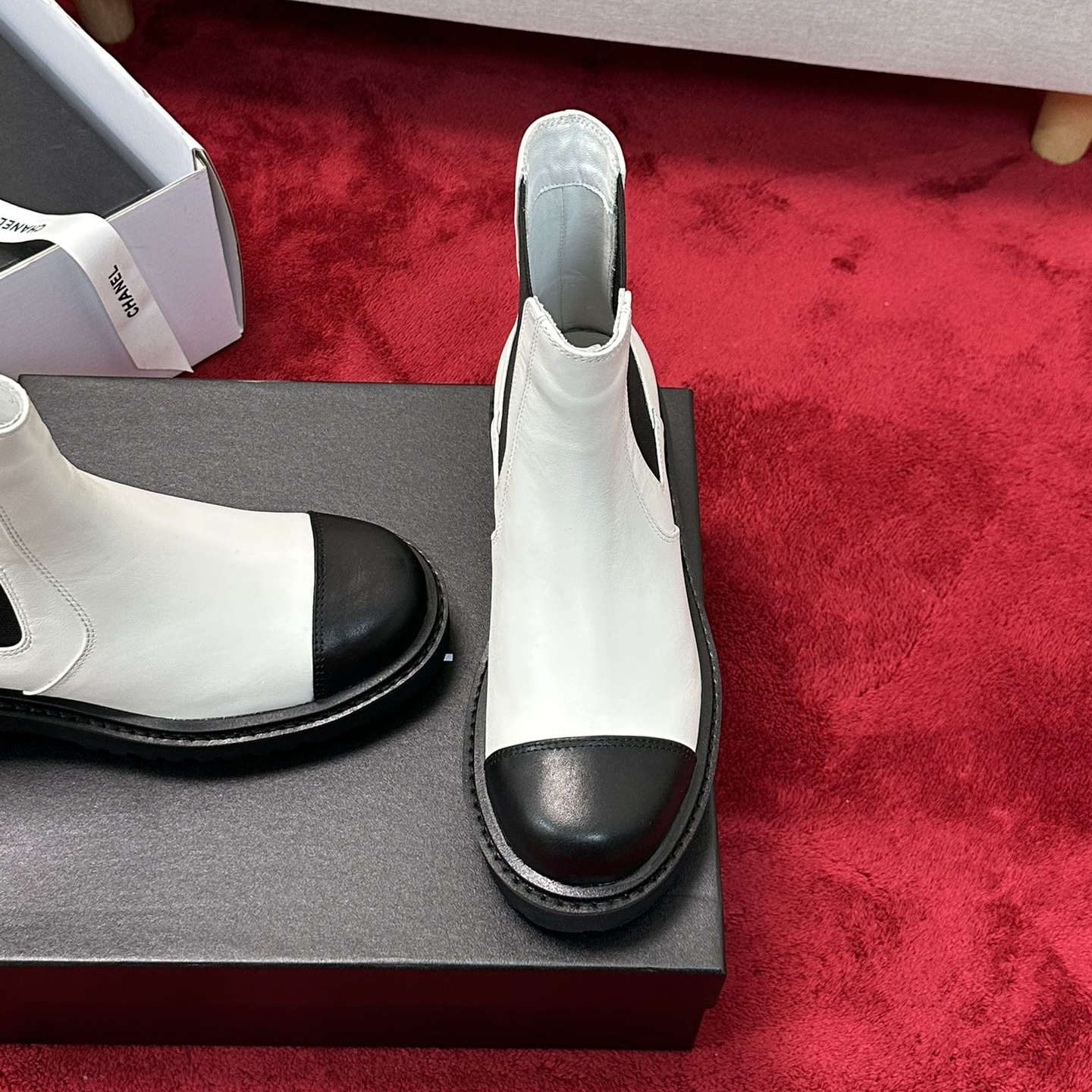 Chanel - Lambskin Platform Ankle Boots