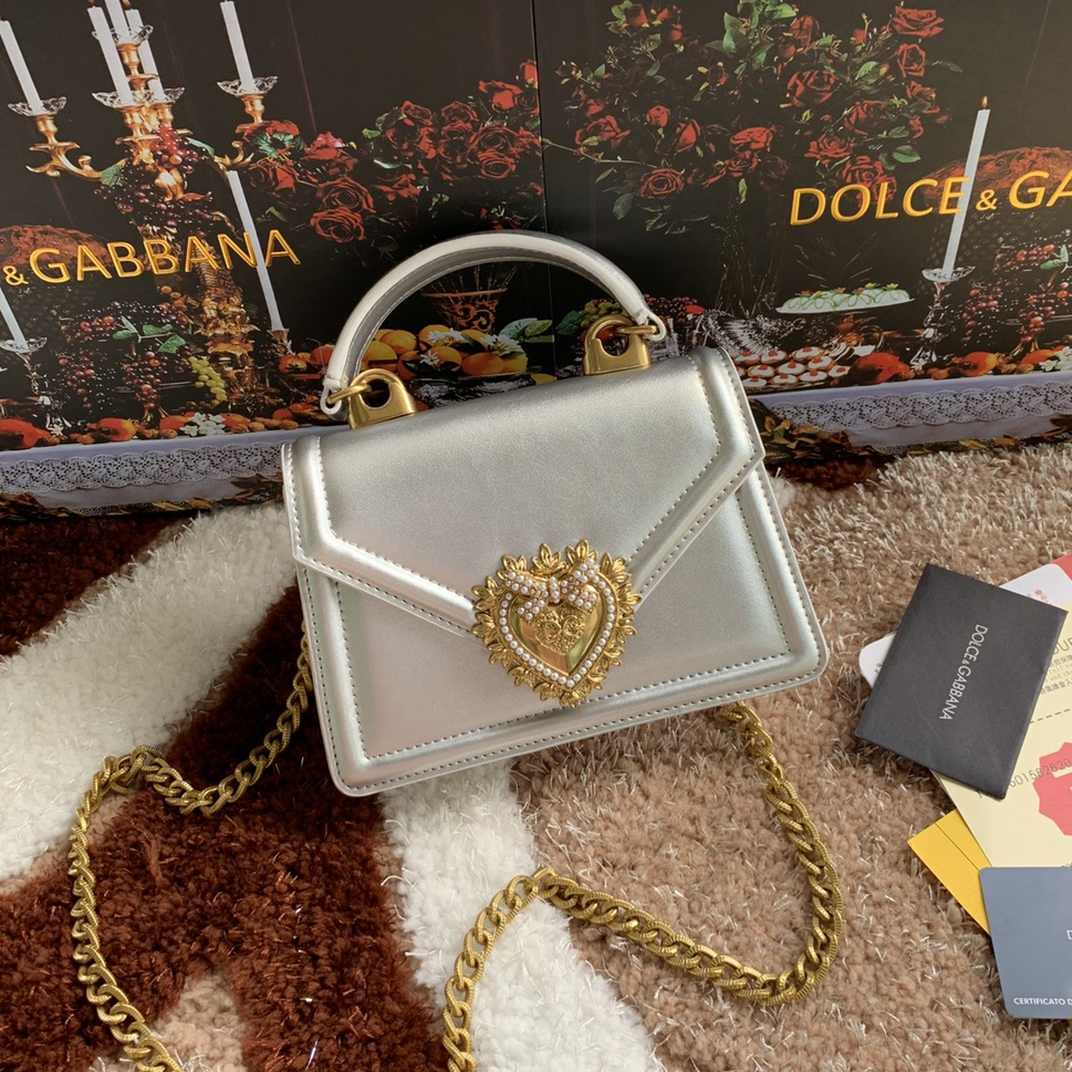 DOLCE & GABBANA - Leather Chain Handle Crossbody Bag