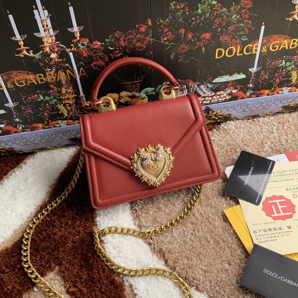 DOLCE & GABBANA - Leather Chain Handle Crossbody Bag