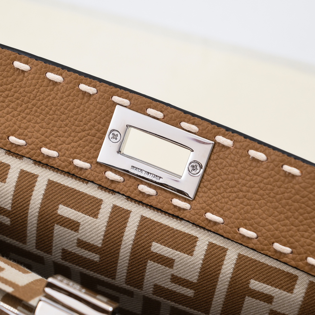 FENDI-Latest striped hand sewn kitten bag