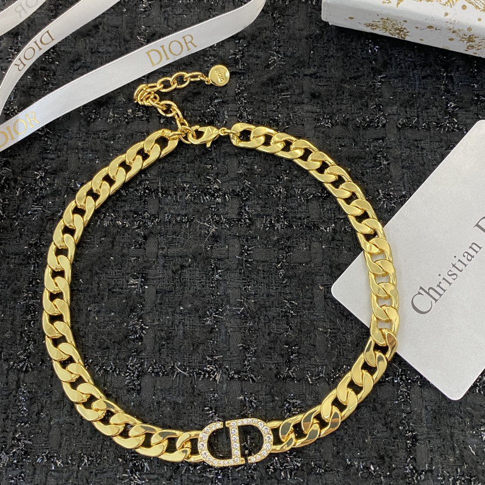 DIOR - Diamond Logo Necklace