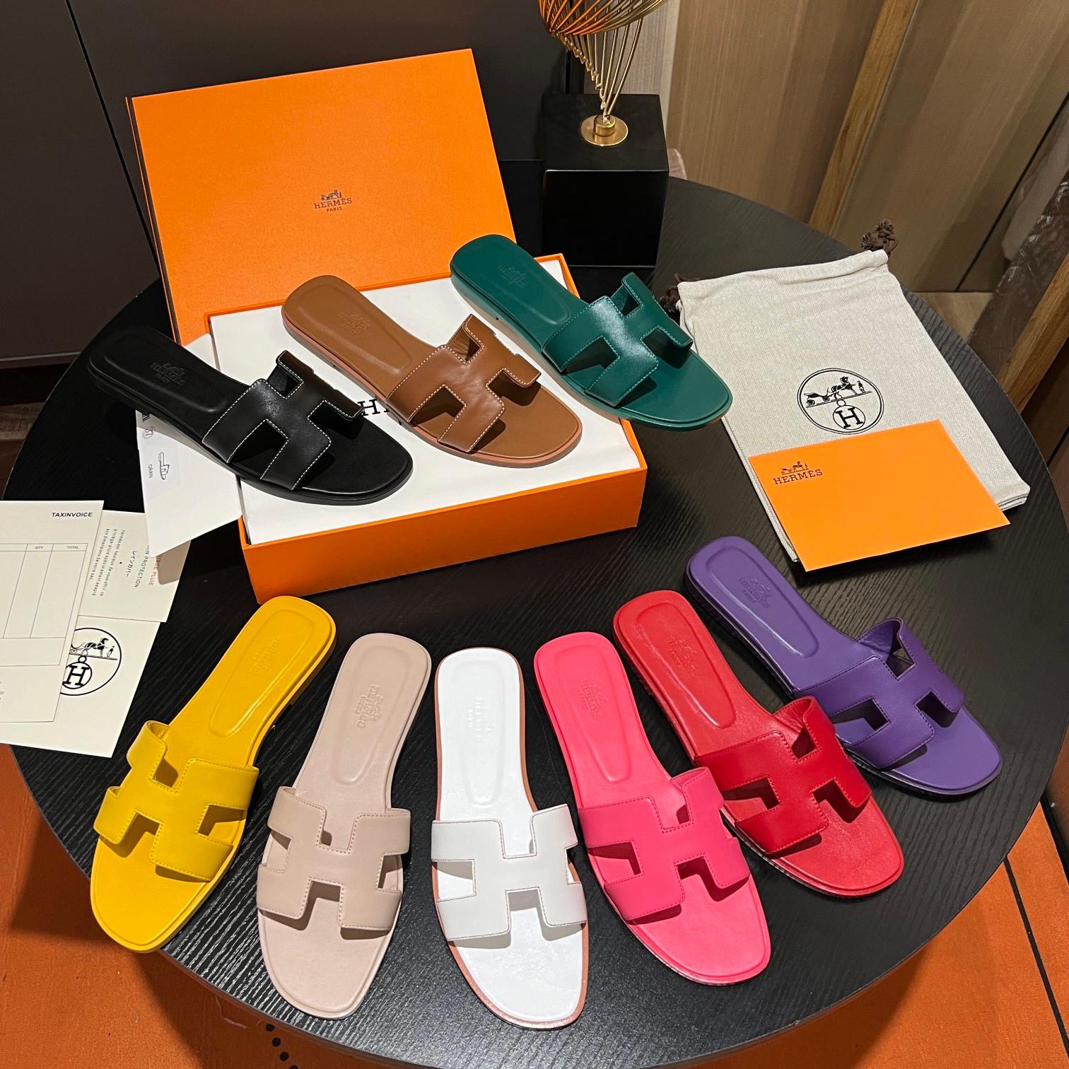 Hermes-Plain series H slippers