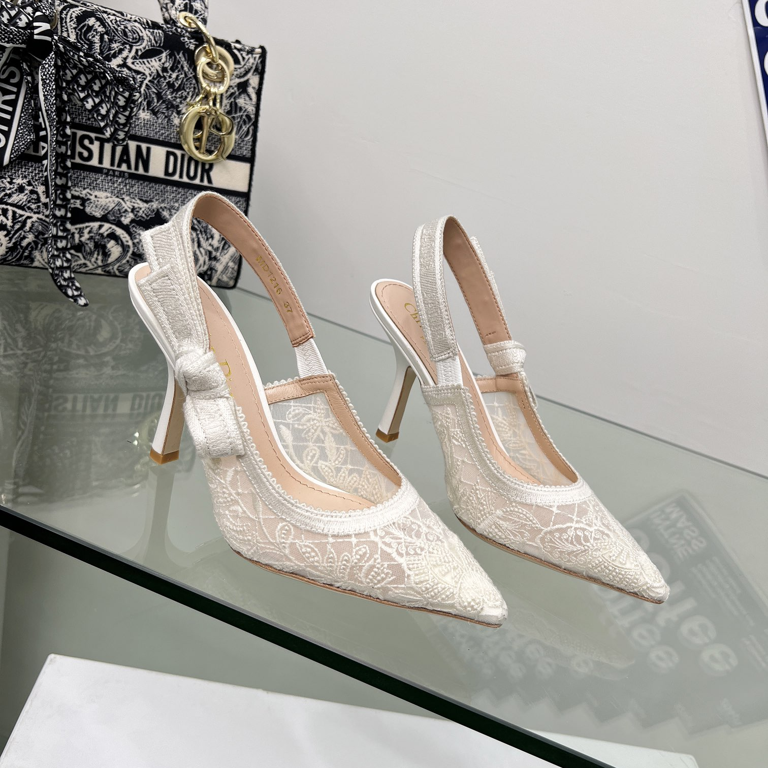 DIOR-J'Adior White Pointed Toe Stiletto High Heels