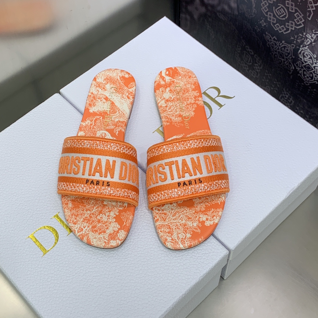 Dior-One line embroidery flat bottom
