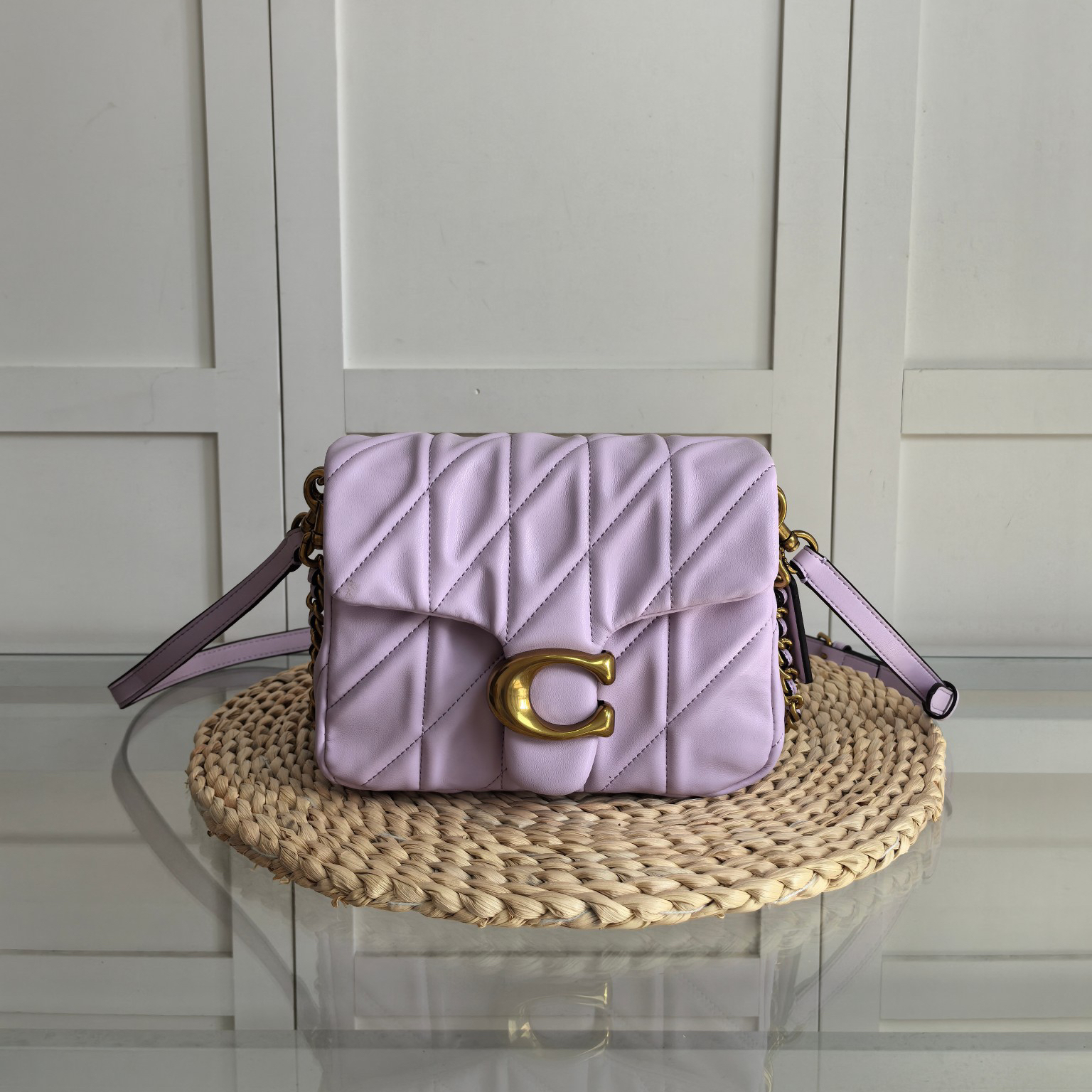 Coach-Times Square diamond patterned crossbody bag