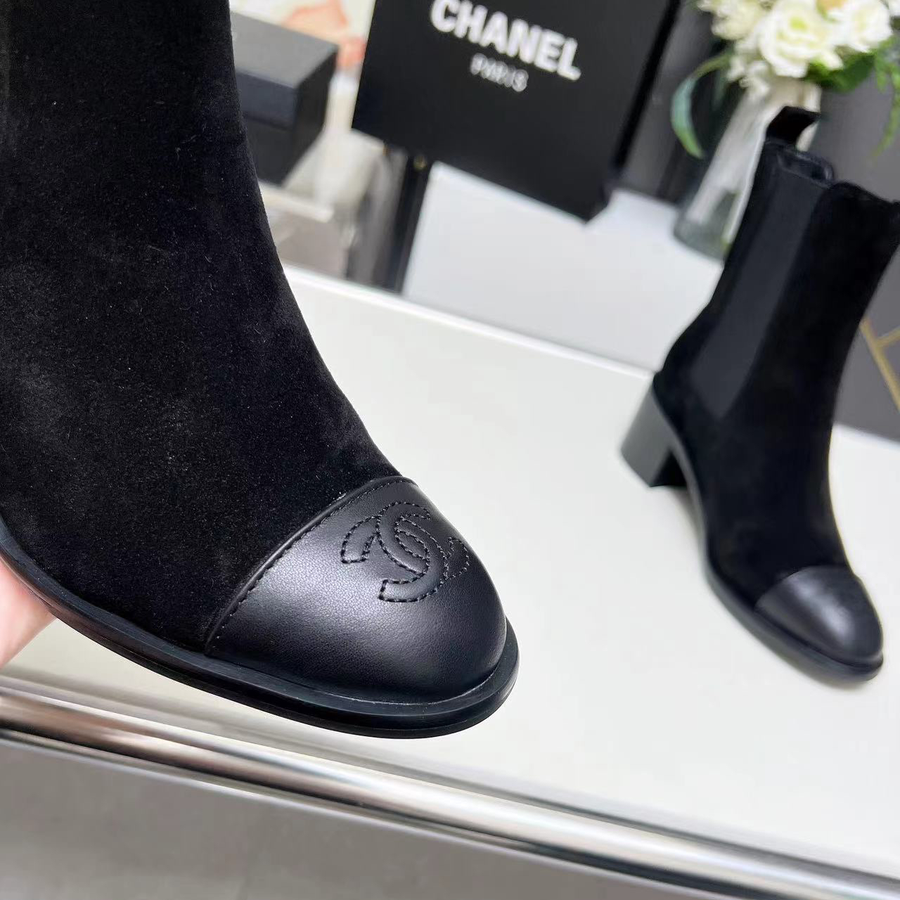 Chanel-new elastic long and short Shoes