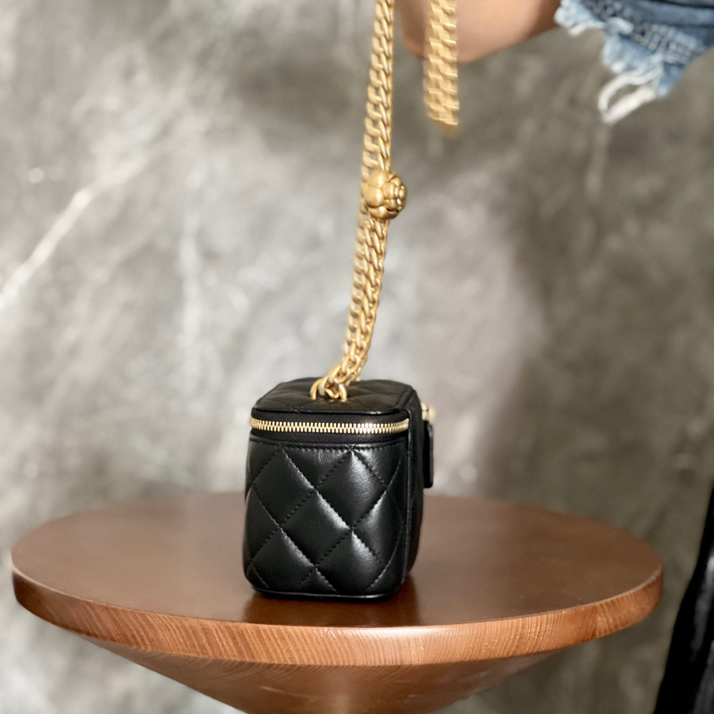 Chanel-Camellia sheepskin bag