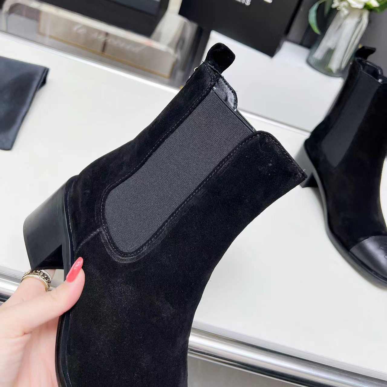 Chanel-new elastic long and short Shoes