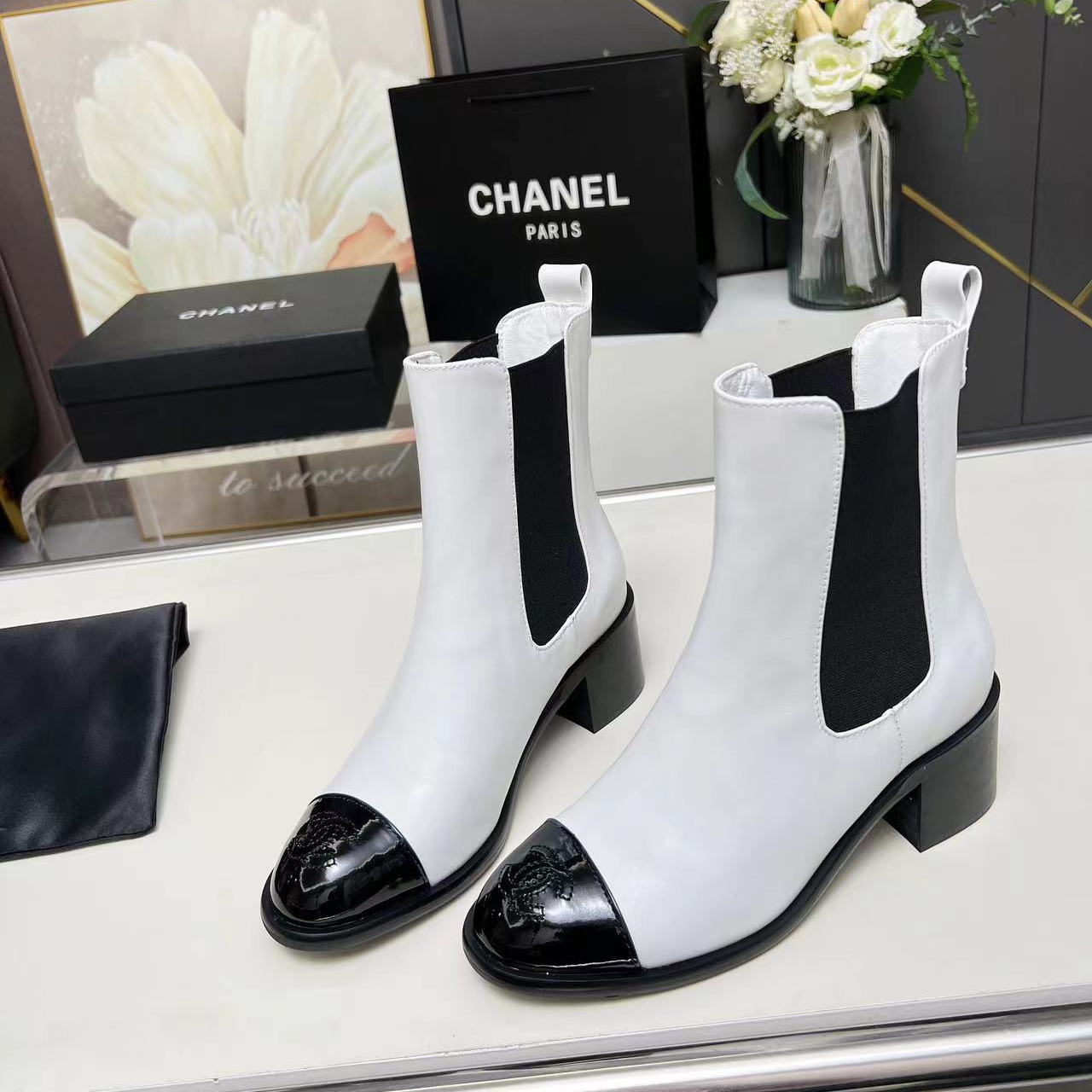 Chanel-new elastic long and short Shoes