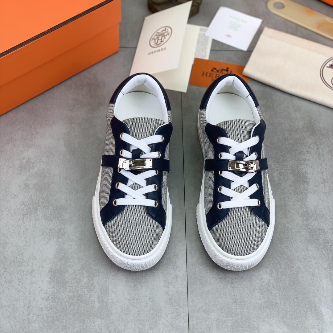 Hermes-Couple lace up sports and leisure shoes