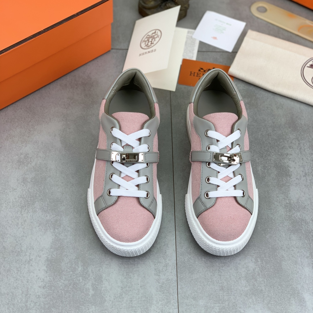 Hermes-Couple lace up sports and leisure shoes