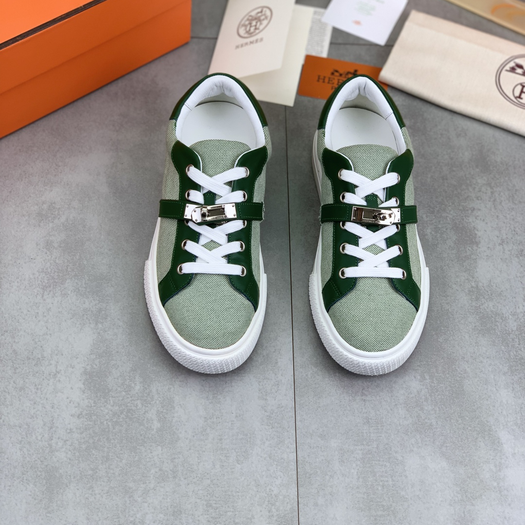 Hermes-Couple lace up sports and leisure shoes