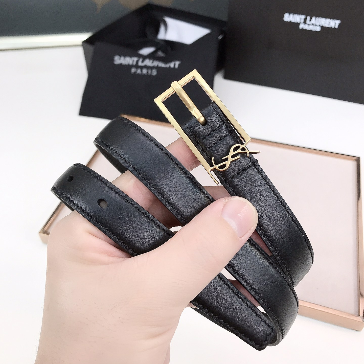 YSL-Women's leather belt